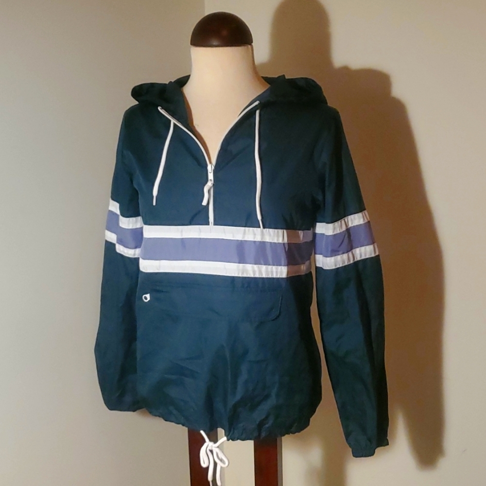 Zine Emerald Green and Blue drawstring hoodie